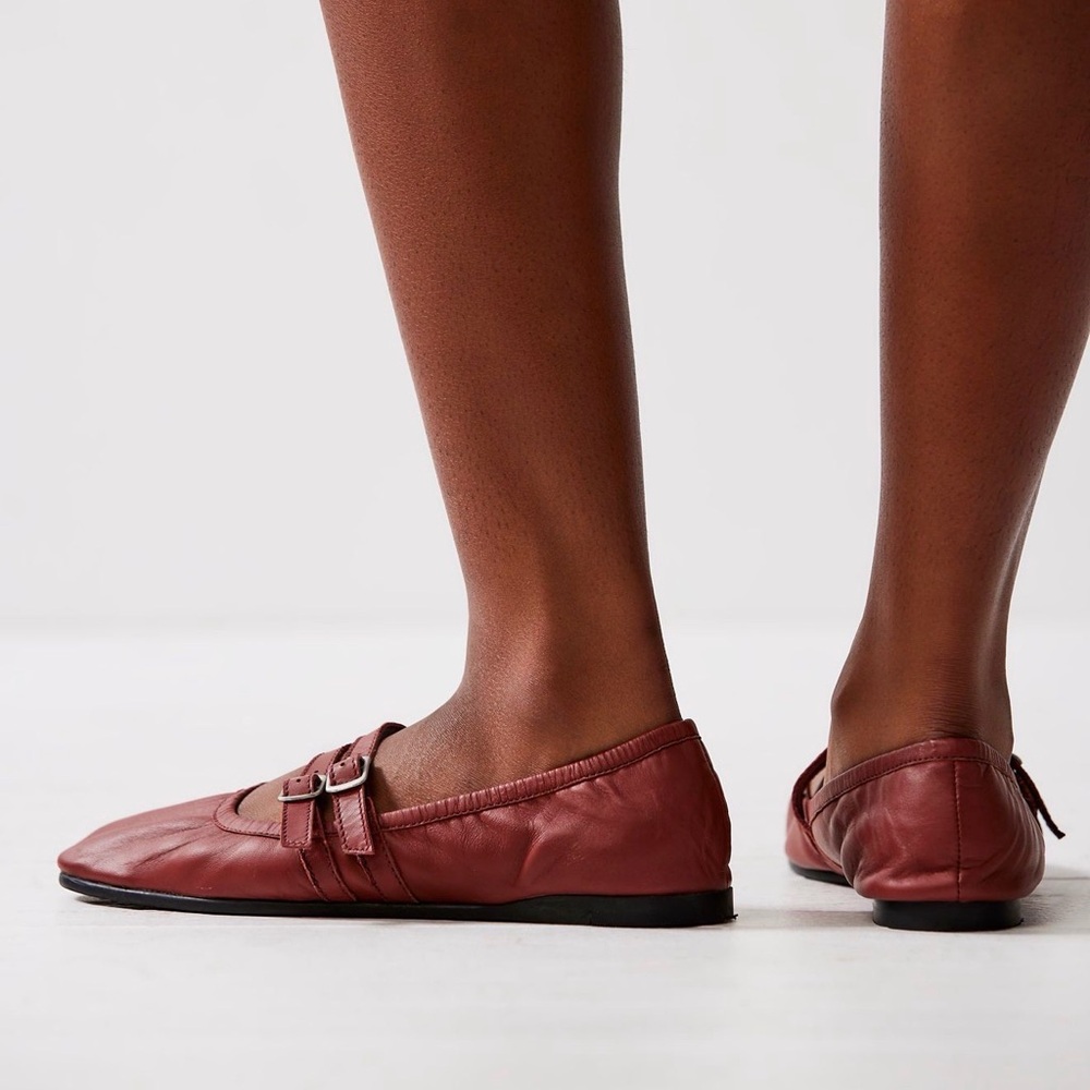 Free People Gemini Ballet Flats, Rust Leather